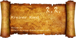 Kreiner Kund névjegykártya